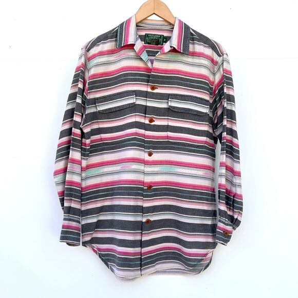 Vintage Men’s Ralph Lauren Country Striped Button Down Hong Kong Cotton Medium - Picture 2 of 9